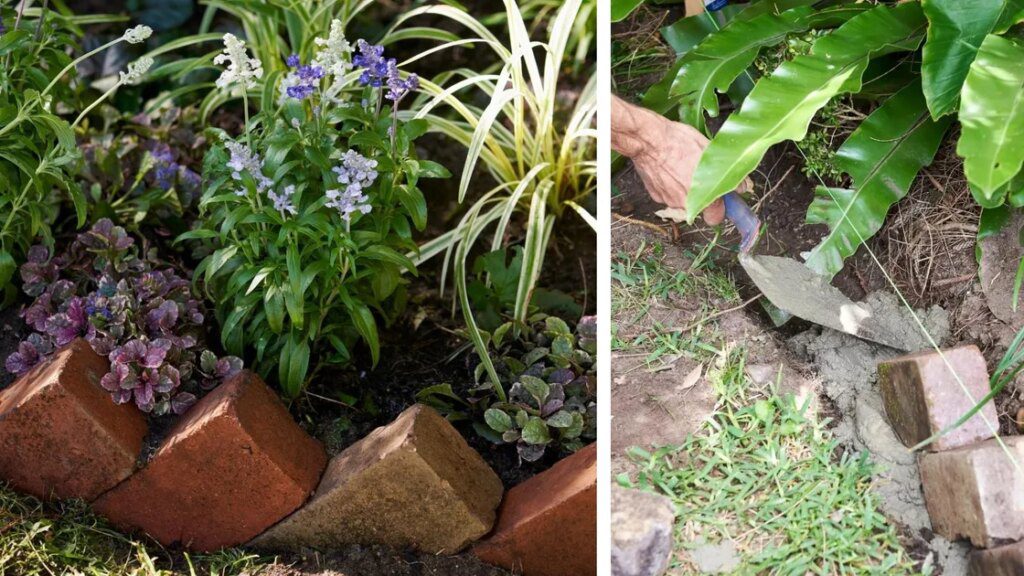 Como fazer bordas de jardim com tijolos serrilhados
