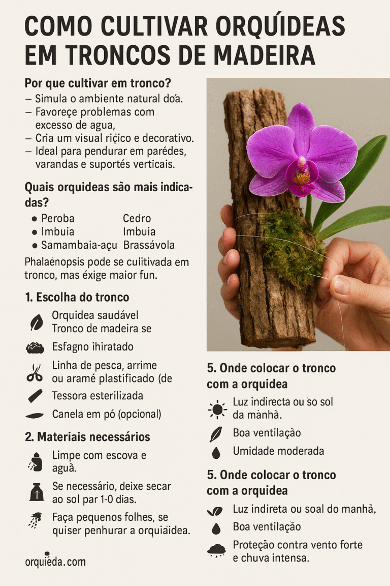 Como Cultivar Orquídeas em Troncos de Madeira