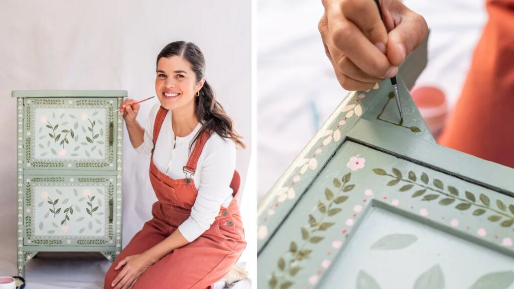 Como pintar um armário com florais