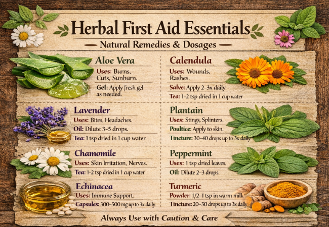 Guia de primeiros socorros com ervas | Flores e coisas de flores
